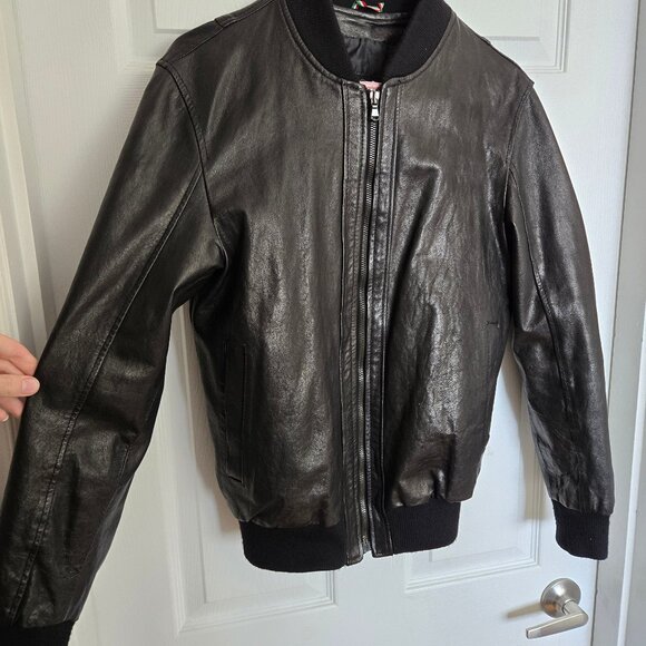 Italian Leather Bomber Jacket - Picture 2 of 8